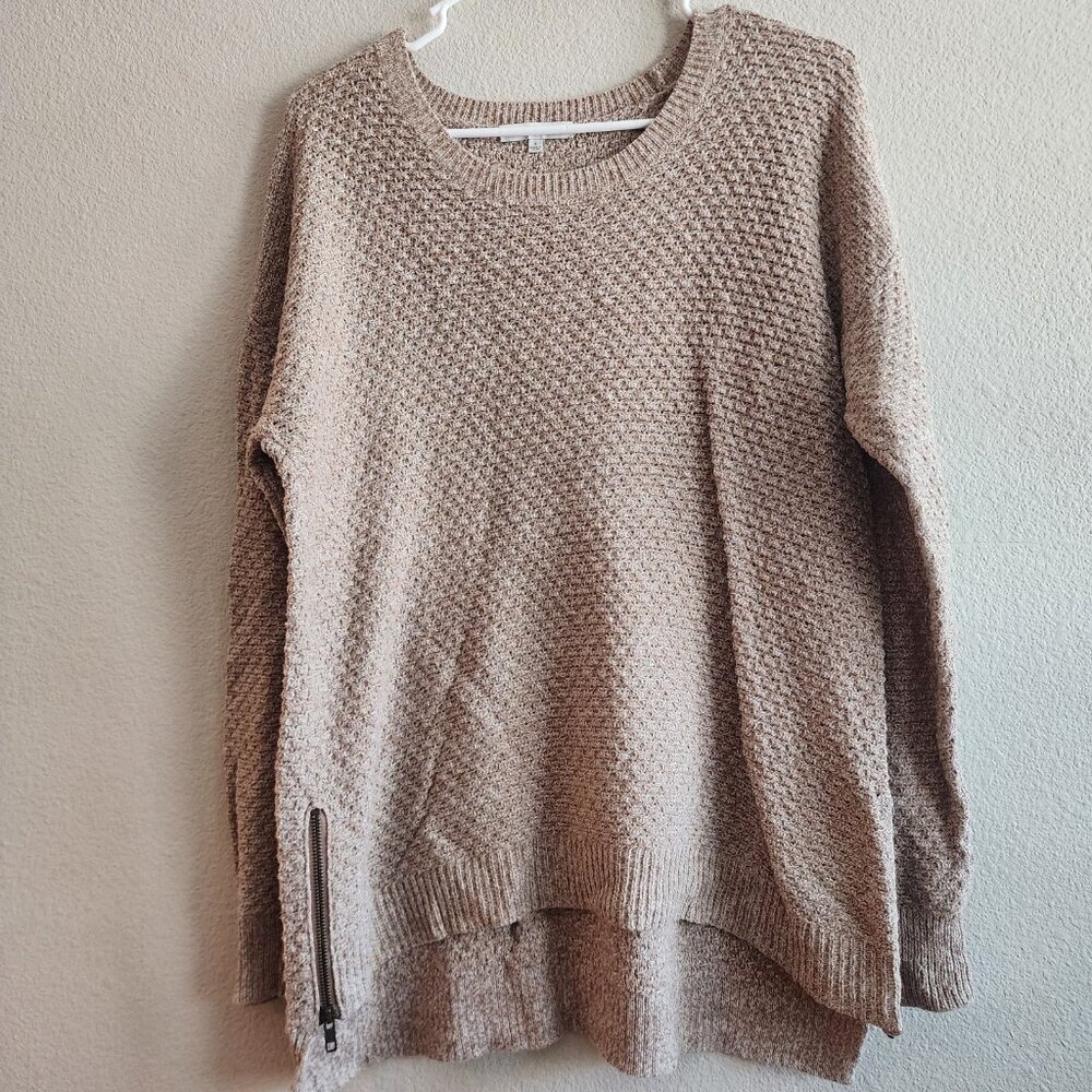 Madewell Sweater Womens Small Textured Knit Pullover Zip Hem E8635 Layering